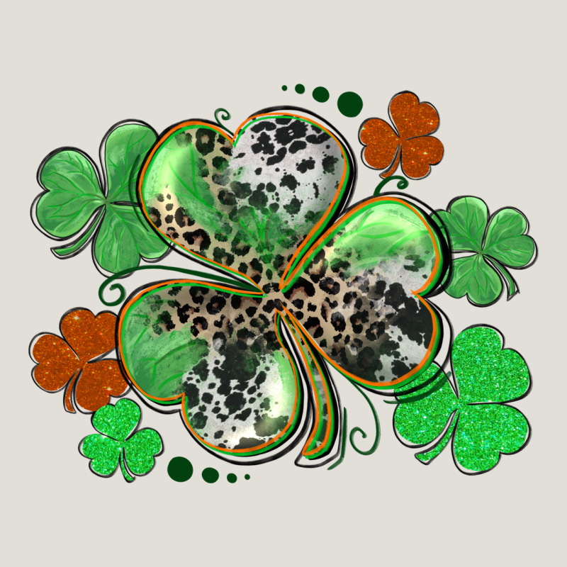 St. Patrick's Day Shamrock Leopard And Cowhide Heavy Core Tee by CowGirlArtShop | Teevron