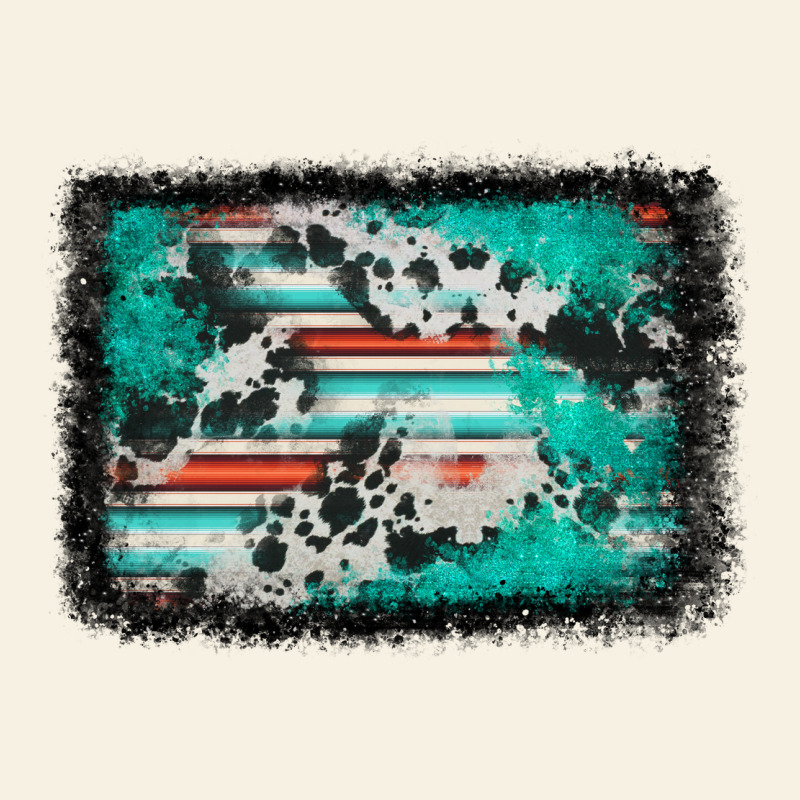 Western Serape Cowhide Turquoise Glitter Vintage Tee by FaDigitalArtStudio | Teevron