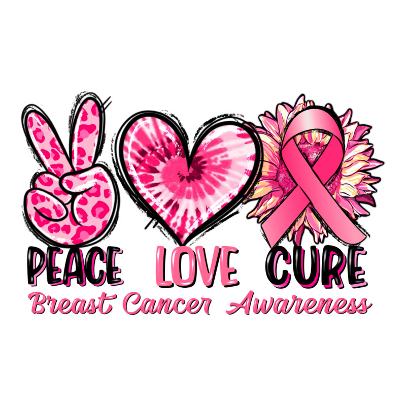 Peace Love Cure Breast Cancer Awareness Premium Tee by FaDigitalArtStudio | Teevron