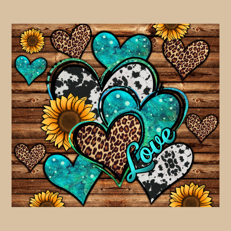Turquoise Sunflower Hearts Heavyweight Hoodie by Jasminsmagicworld | Teevron
