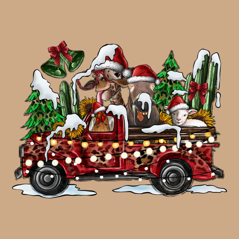 Festive Farm Animal Christmas Truck Vintage Hoodie by CowhideDigitalArt | Teevron