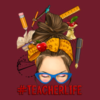 Messy Bun Teacher Life Zipper Hoodie | Teevron