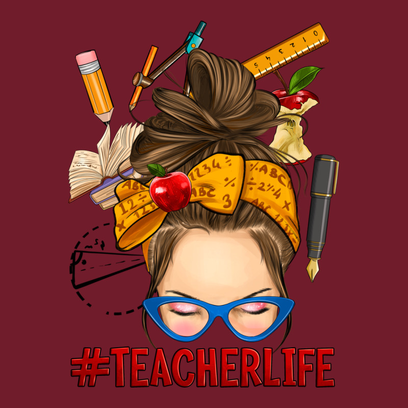 Messy Bun Teacher Life Zipper Hoodie by RanaPortraitStore | Teevron