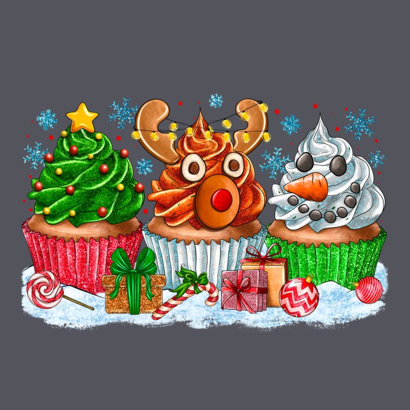 Festive Christmas Cupcakes Vintage Hoodie by CowhideDigitalArt | Teevron