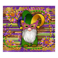 mardi gras gnomes mask serape sunflowers | Teevron