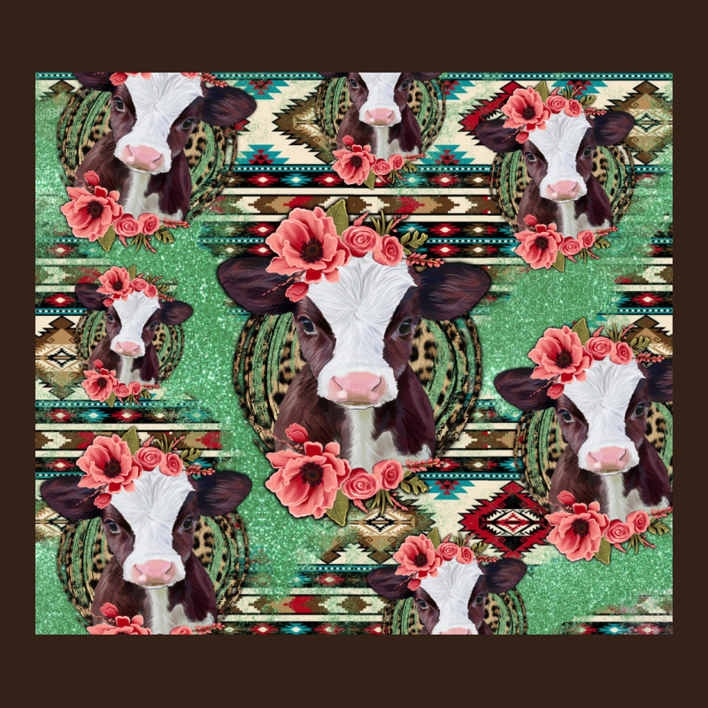 Baby Cow Floral Aztec Tumbler Heavy Core Tee by Jasminsmagicworld | Teevron