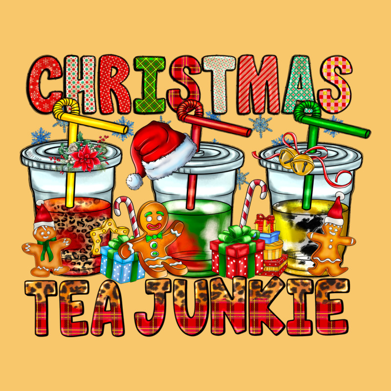 Christmas Tea Junkie Vintage Hoodie by CowhideDigitalArt | Teevron