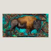 Bison With Leopard And Turquoise Heavy Core Tee | Teevron