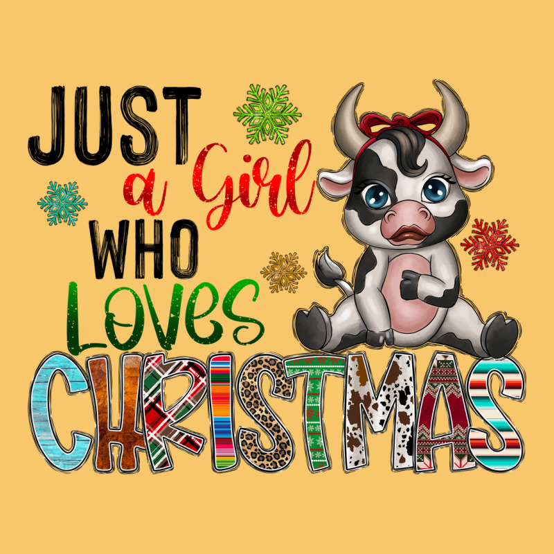 Just A Girl Who Loves Christmas Vintage Hoodie by CowhideDigitalArt | Teevron