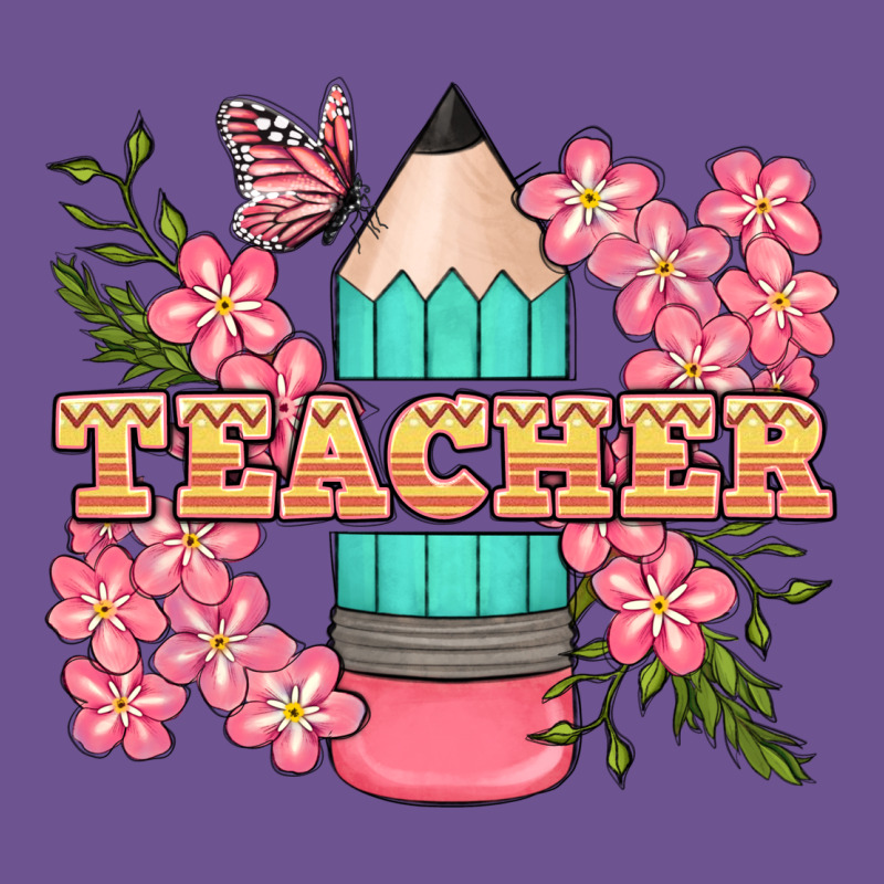 Teacher Floral Pencil Vintage Tee by BundleAndBundleShop | Teevron