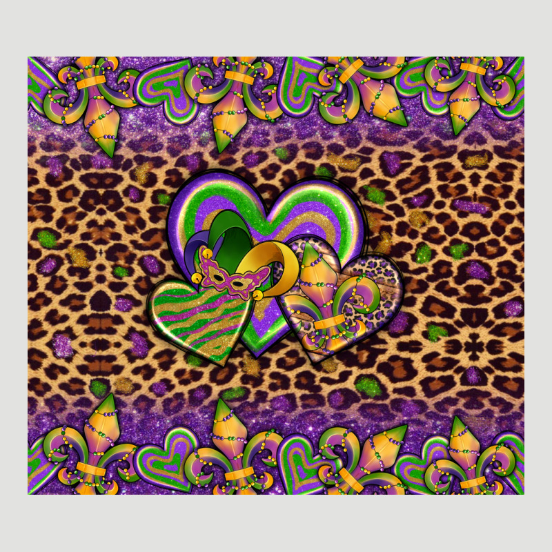 Mardi Gras Fleur De Lis Hearts Leopard Glitter Classic Tee by Artiststas | Teevron