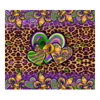 mardi gras fleur de lis hearts leopard glitter | Teevron