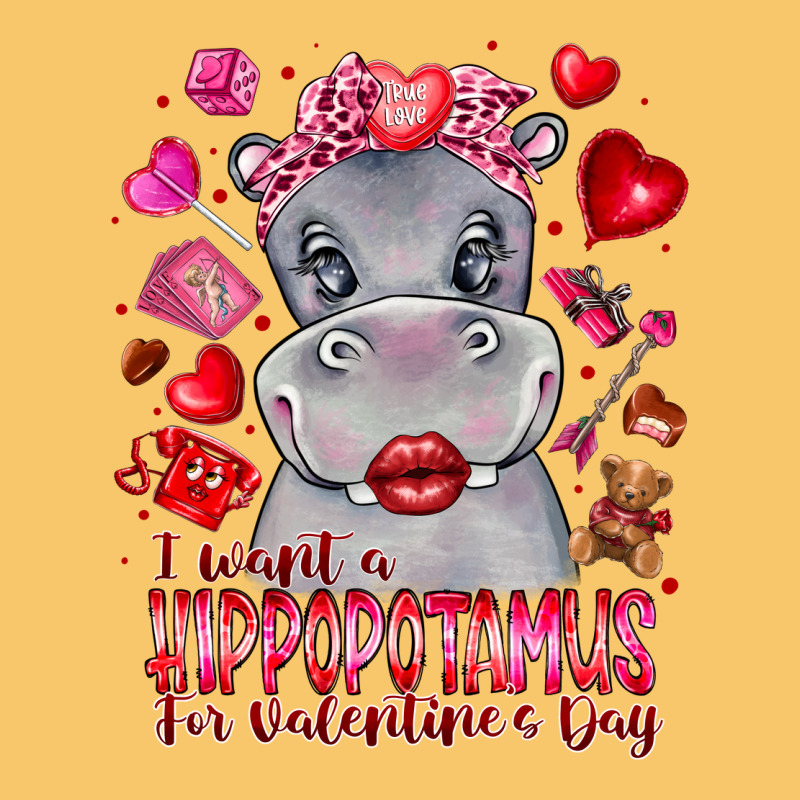 I Want Hippopotamus For Valentines Day Vintage Hoodie by CowhideDigitalArt | Teevron