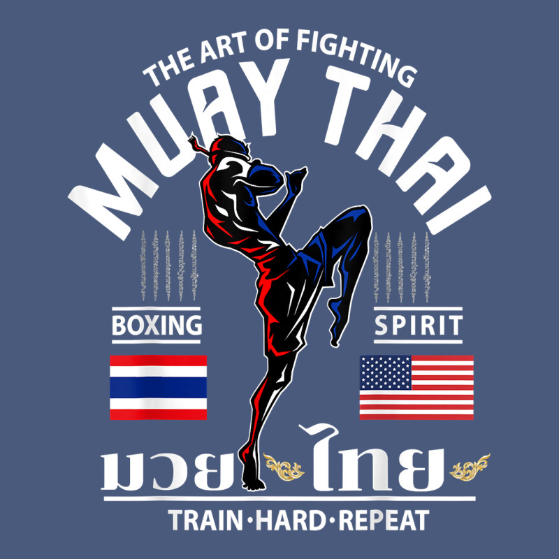 Thailand American Flag Muay Thai Boxing Train Hard Repeat T Shirt Vintage Hoodie by InspiraDesign | Teevron