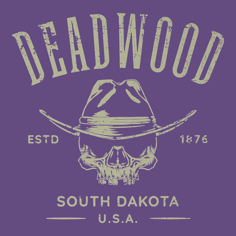 Deadwood South Dakota Usa Distressed Skull Design Souvenir Premium T S Vintage Hoodie by StudioElite | Teevron