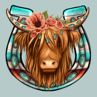 Highland Cow Serape Floral Headband Horseshoe Heavy Core Tee | Teevron
