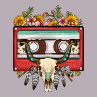 Bull Skull Sunflower Floral Cassette Vintage Tee | Teevron