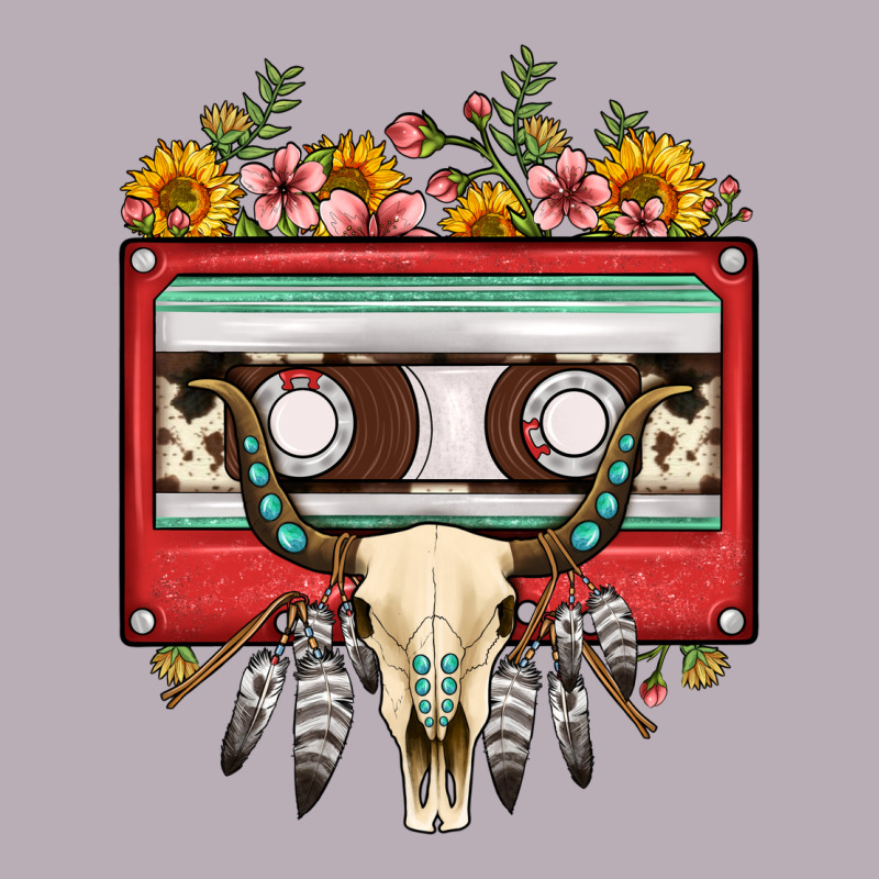 Bull Skull Sunflower Floral Cassette Vintage Tee by FaDigitalArtStudio | Teevron