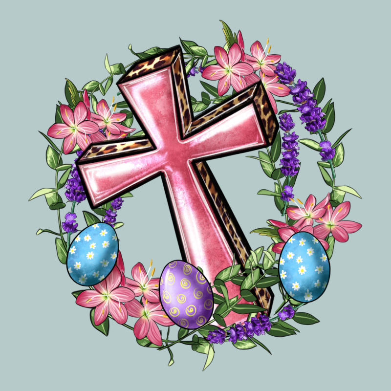Cross With Floral Wreath And Easter Eggs Heavy Core Tee by RanaPortraitStore | Teevron