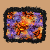 Halloween Pumpkin And Leopard Background Vintage Tee | Teevron