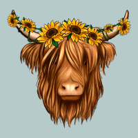 Sunflower Headband Highland Cow Heavy Core Tee | Teevron