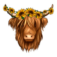 sunflower headband highland cow | Teevron