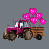 Valentines Day Pink Tractor With Pink Heart Balloo Heavyweight Sweatshirt | Teevron
