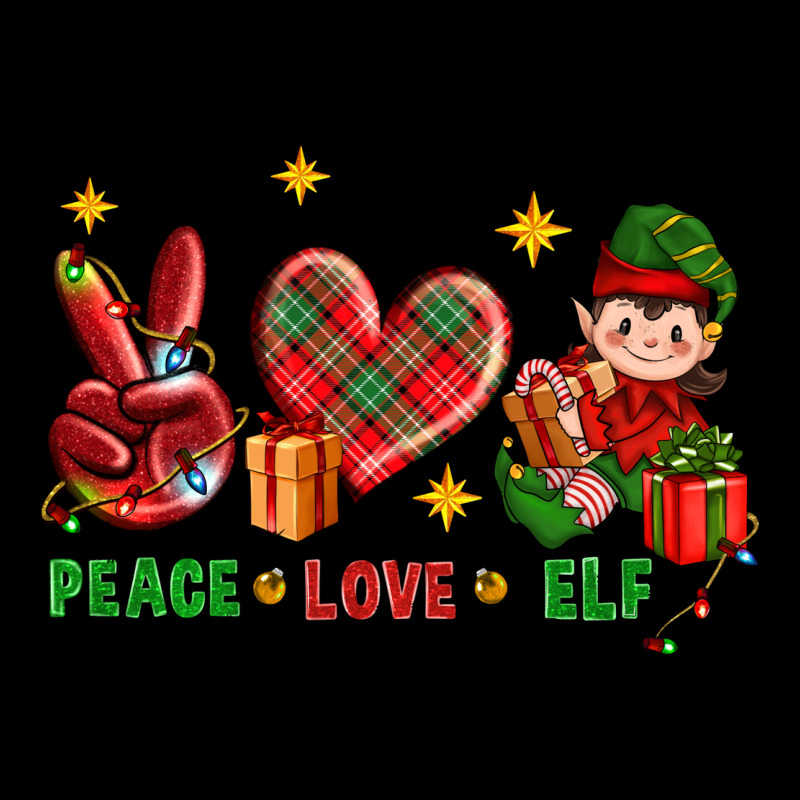 Peace Love Elf Christmas Ladies Tee by BundleAndBundleShop | Teevron