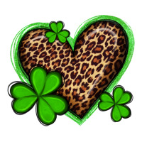 st patricks day leopard heart with shamrocks | Teevron