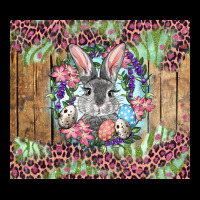 Easter Bunny With Floral Wreath And Leopard Heavy Core Tee | Teevron