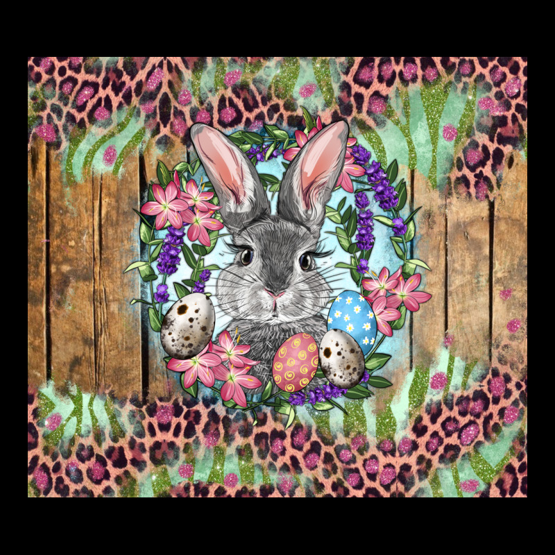 Easter Bunny With Floral Wreath And Leopard Heavy Core Tee by RanaPortraitStore | Teevron