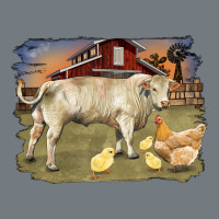 Charolaris Bull And Chicken In Barnyard Heavyweight Sweatshirt | Teevron