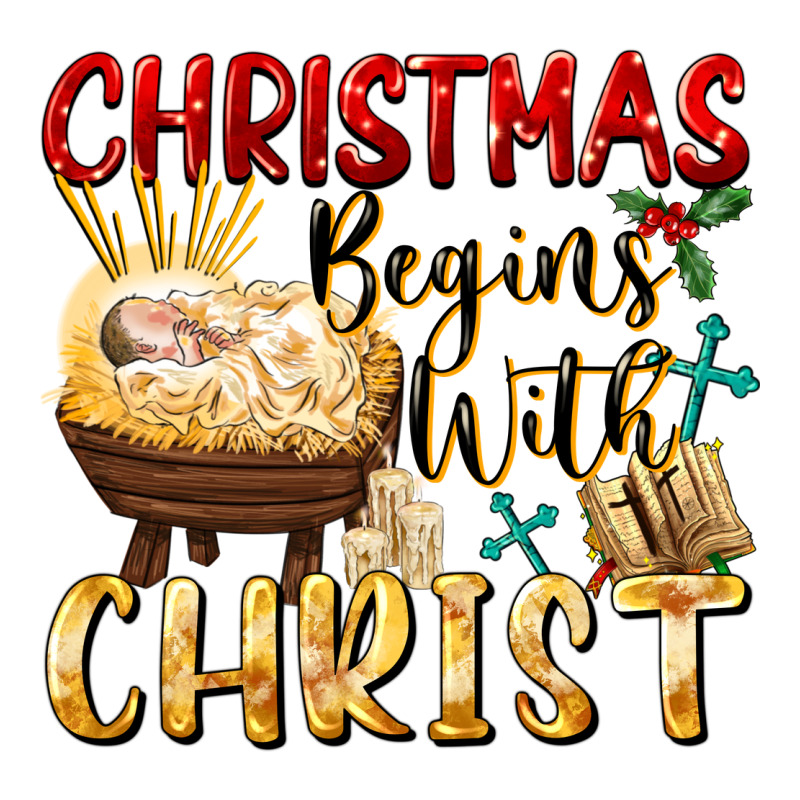 Christmas Begins With Christ Ladies Tee by FaDigitalArtStudio | Teevron