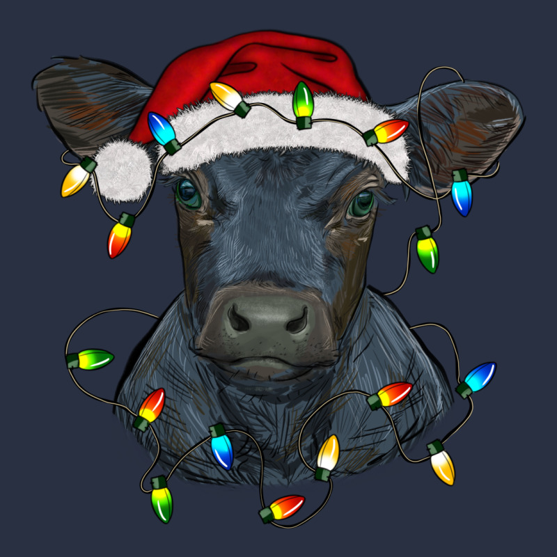Christmas Baby Black Angus Calf With Lights Heavyweight Sweatshirt by RanaPortraitStore | Teevron