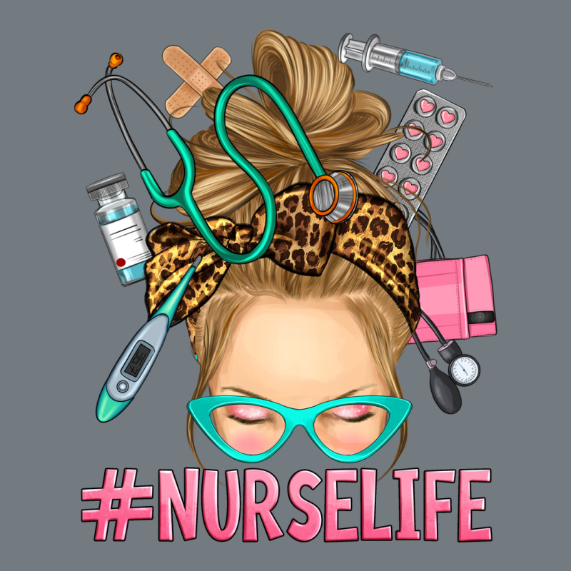 Blonde Messy Bun Nurse Life Heavyweight Sweatshirt by RanaPortraitStore | Teevron