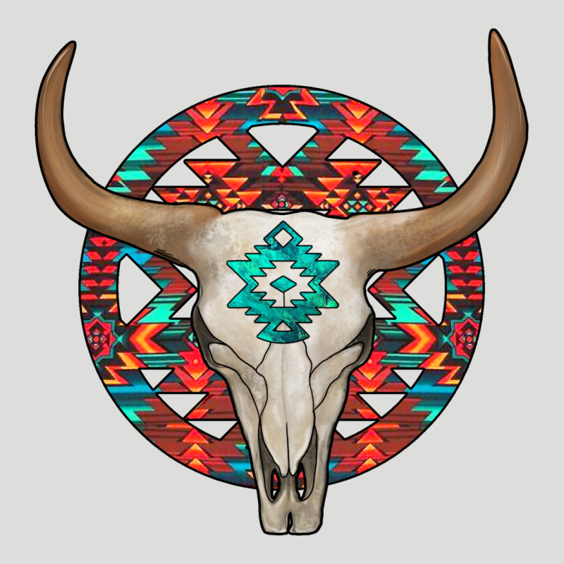 Turquoise Aztec Bullskull Zipper Hoodie by JahusDesignShop | Teevron