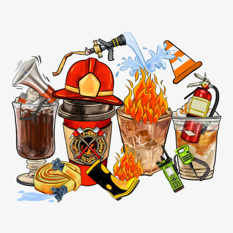 Firefighter Coffee Cups Urban Heavy Tee by FaDigitalArtStudio | Teevron