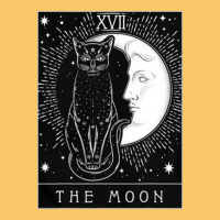 Tarot Card Crescent Moon And Cat Graphic Vintage Hoodie | Teevron
