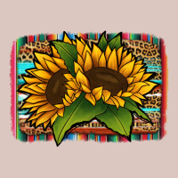 Sunflower Serape Leopard Background Premium Hoodie | Teevron