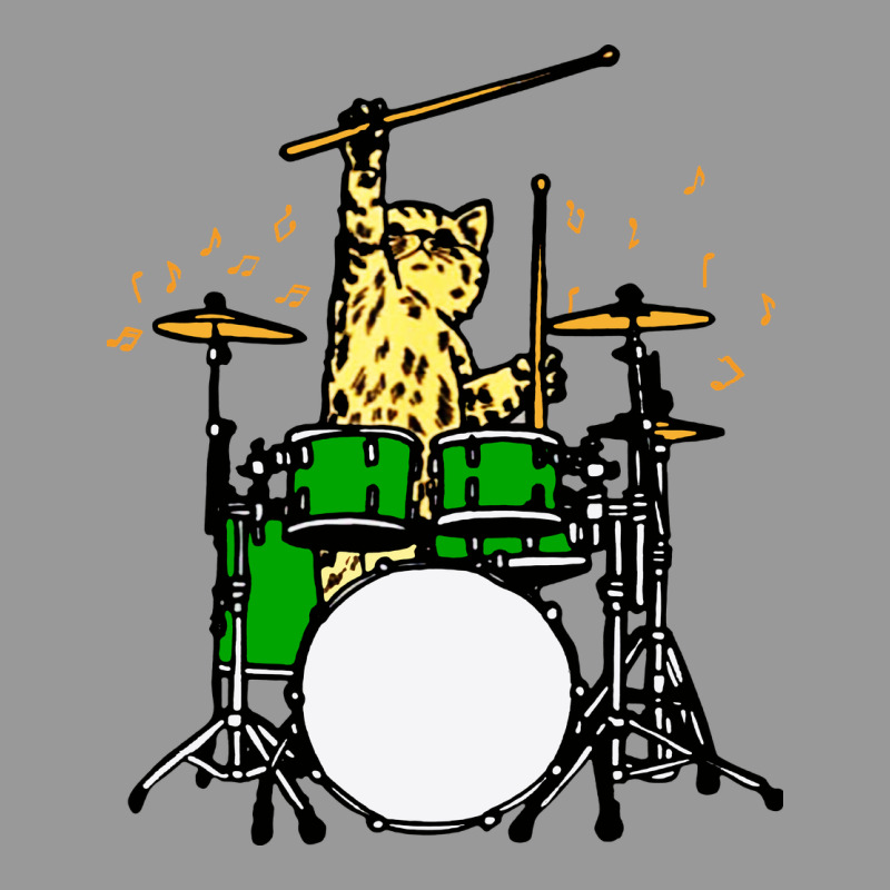 Drummer Cat Music Lover Musician Playing The Drums Vintage Hoodie by artisFamous | Teevron
