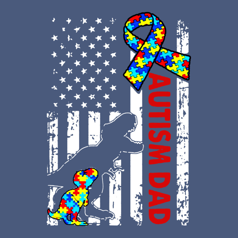 Mens Distressed Dinosaur Autism Dad Usa Flag Vintage Hoodie by artisFamous | Teevron
