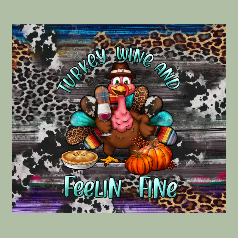 Turkey Wine And Feelin Fine Tumbler Urban Heavy Tee by BundleAndBundleShop | Teevron