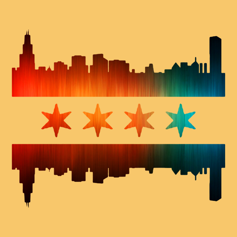 Chicago Flag Skyline Vintage Hoodie by artisFamous | Teevron