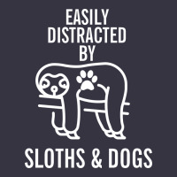 Easily Distracted By Sloths And Dogs Funny Sloth Quote Paw Print Vintage Hoodie | Teevron