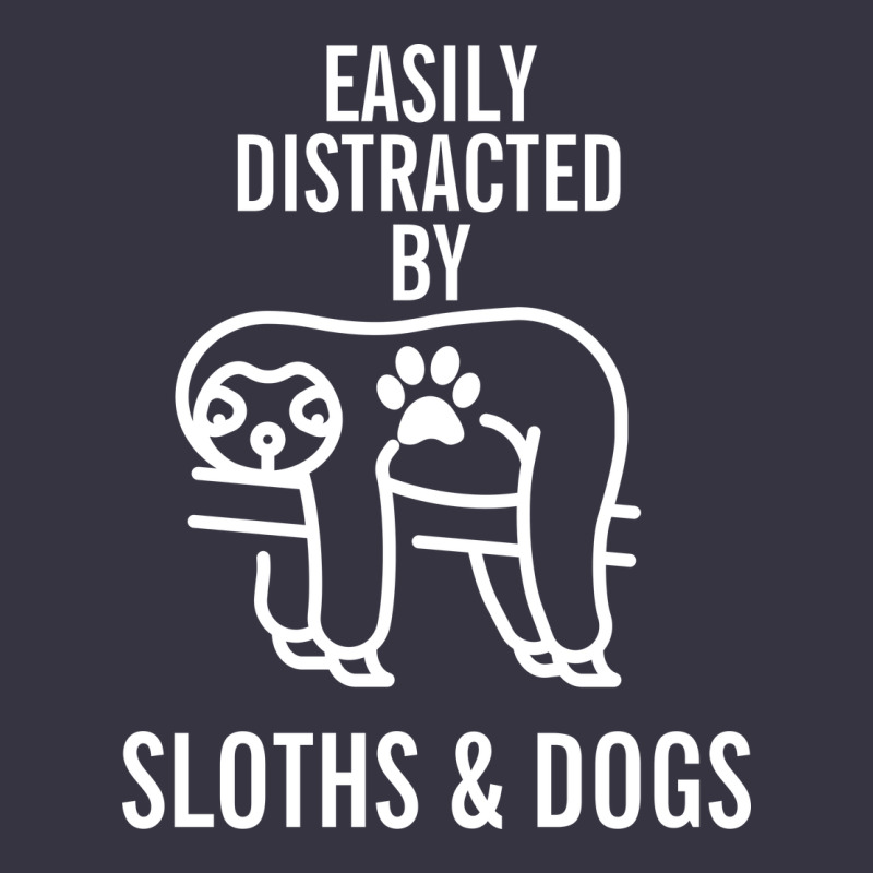 Easily Distracted By Sloths And Dogs Funny Sloth Quote Paw Print Vintage Hoodie by artisFamous | Teevron
