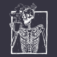Distressed Skeleton Vintage Smiling Skull Drinking Coffee Vintage Hoodie | Teevron