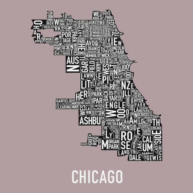 Chicago Typography Neighborhood Map Vintage Hoodie by artisFamous | Teevron