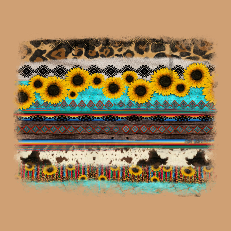 Sunflower Aztec Serape Cowhide Background Vintage Tee by RanaPortraitStore | Teevron