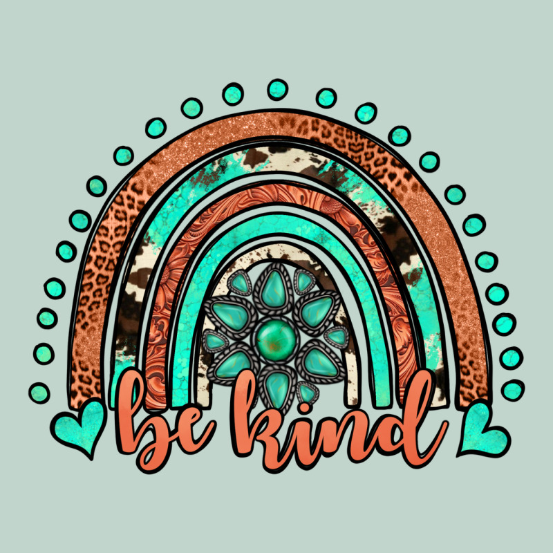 Be Kind Western Turquoise Rainbow Zipper Hoodie by JahusDesignShop | Teevron