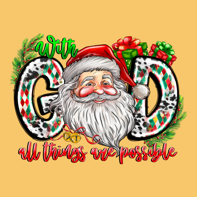 With God All Things Are Possible Santa Vintage Hoodie by CowhideDigitalArt | Teevron